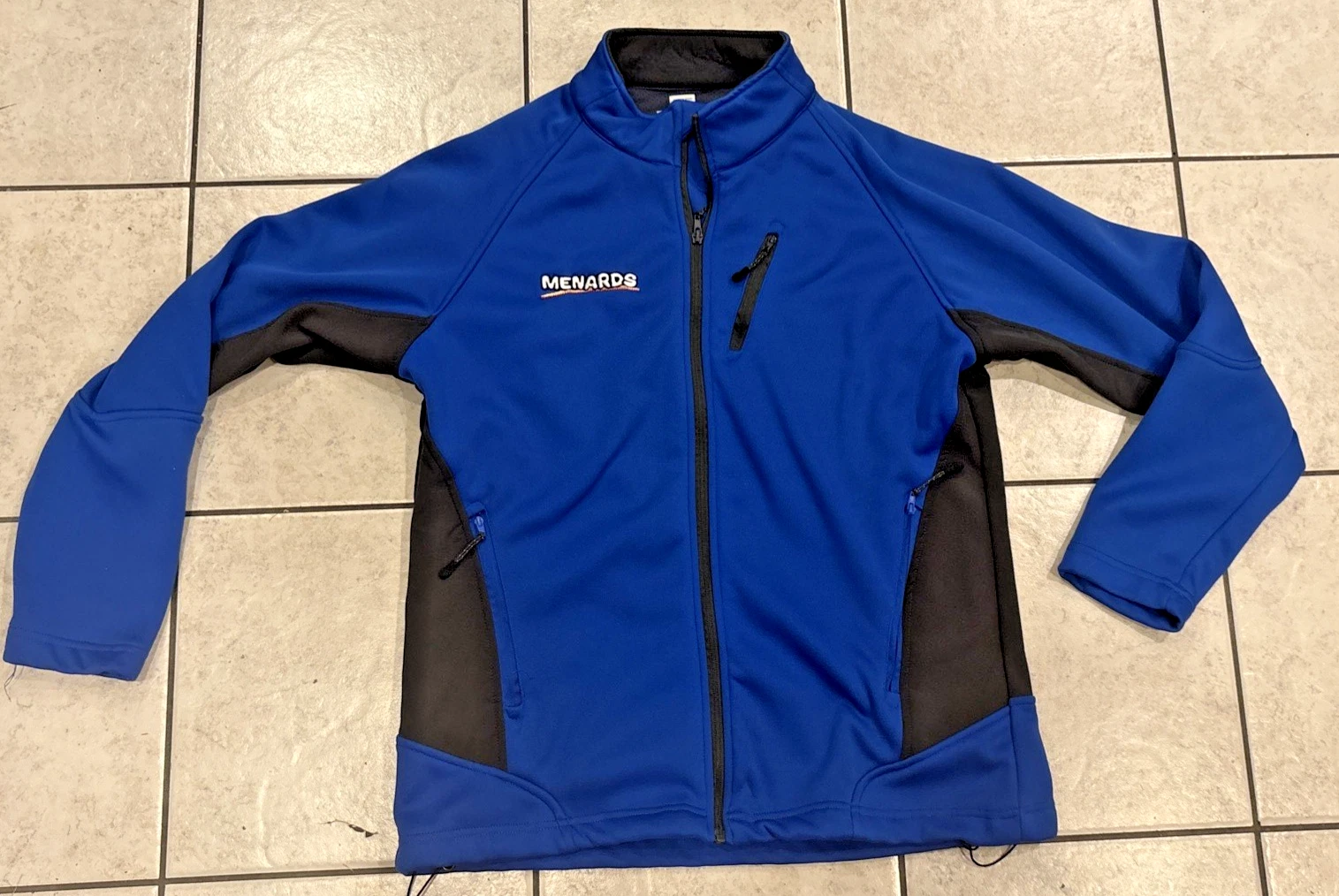 MENS SIZE L MENARDS STORE EMPLOYEE WORK UNIFORM JACKET FULL ZIPPER OUTDOOR - product detail image 1