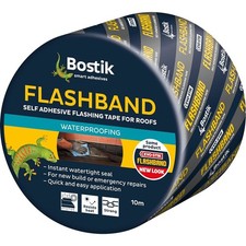 Bostik Flashband 100mm x 10m Self Adhesive Bitumen Roof Tape Repair Gutter Grey