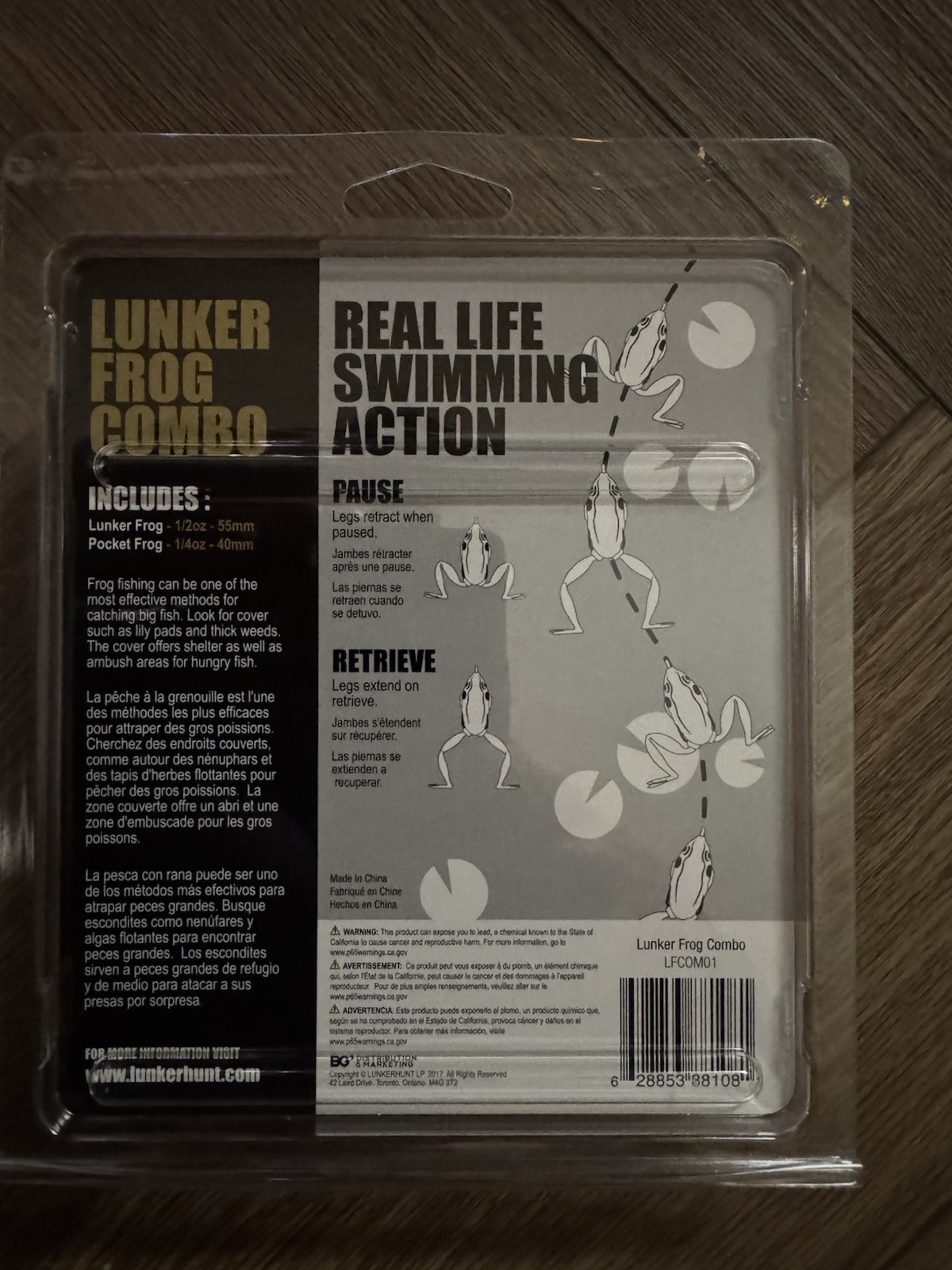 Lunkerhunt 3-Piece Lunker Frog Combo Bass Fishing Hollow Body Topwater Lures! - Image 2