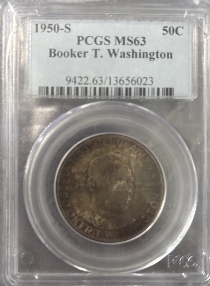1950-S Booker T. Washington Commemorative Silver Half Dollar Coin PCGS MS-64 - Image 2 of 4
