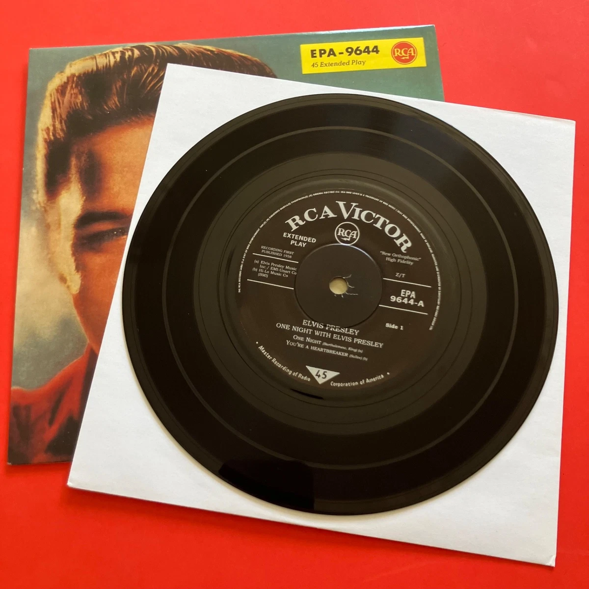 Elvis Presley Vinyl Record One Night With Elvis Presley 4 Track 7" EP 2001