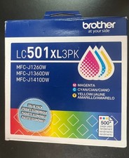 OEM Brother LC501XL3PK Cyan/Magenta/Yellow High Yield Color Ink Cartridges 1076