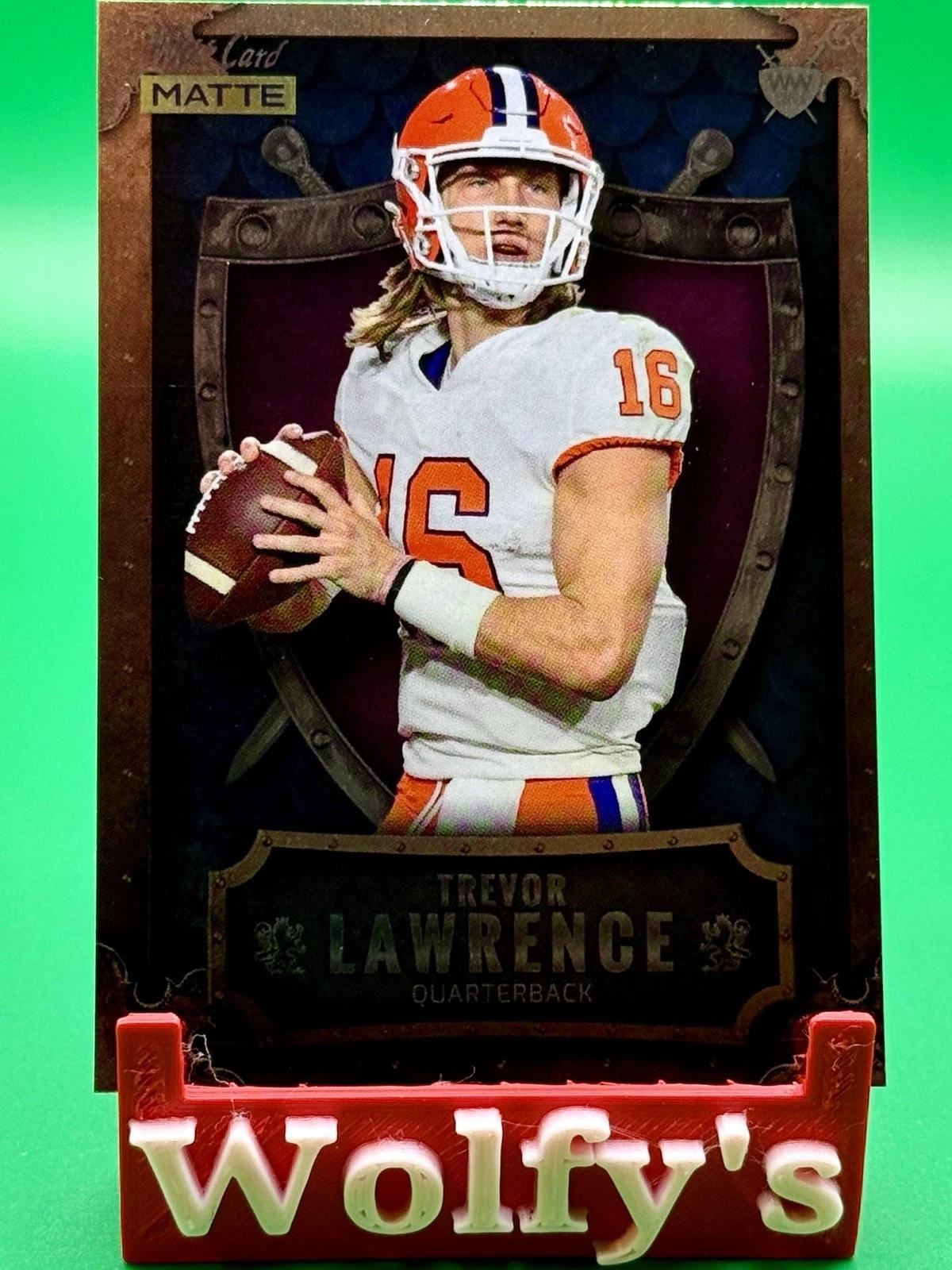 Trevor Lawrence Wild Card Matte White Weekend Warrior #MWW1 Bronze Frame-Gold