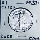 1943 D LIBERTY WALKING SILVER HALF DOLLAR HI GRADE U.S. MINT RARE COIN 8964