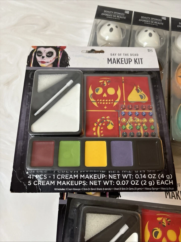 Halloween Makeup Kits And Accessories/Sponges. Assorted Lot Of 17 Packages. New. - Image 2 of 4