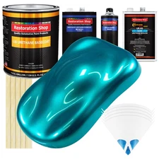 Teal Green Metallic SLOW 1 Gallon Auto Car Paint Kit URETHANE BASECOAT Clearcoat