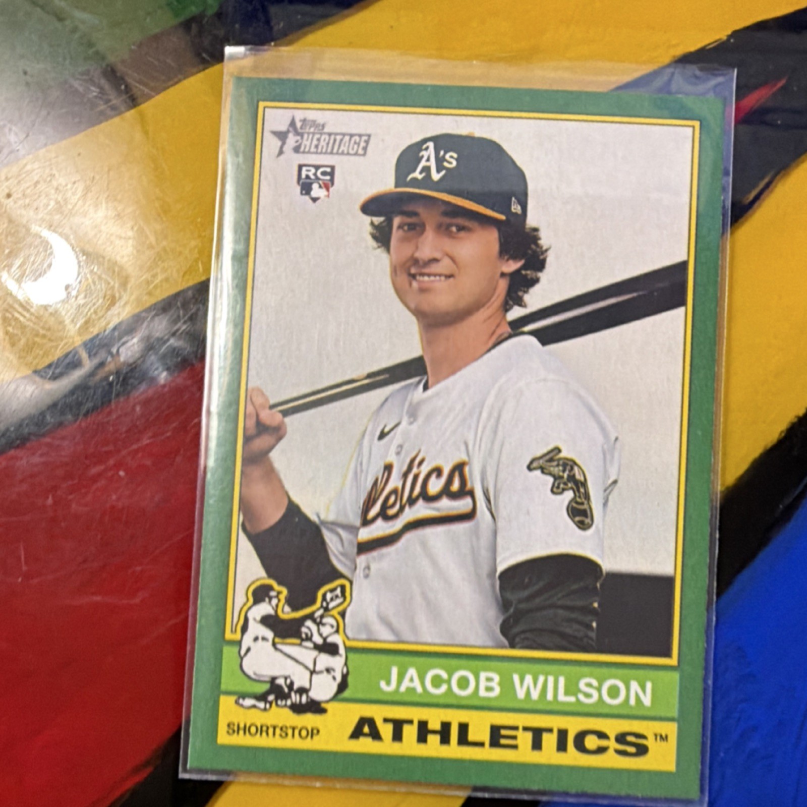 Topps Heritage Jacob Wilson Rookie Base Set Athletics #15 Dark Green Border 2025