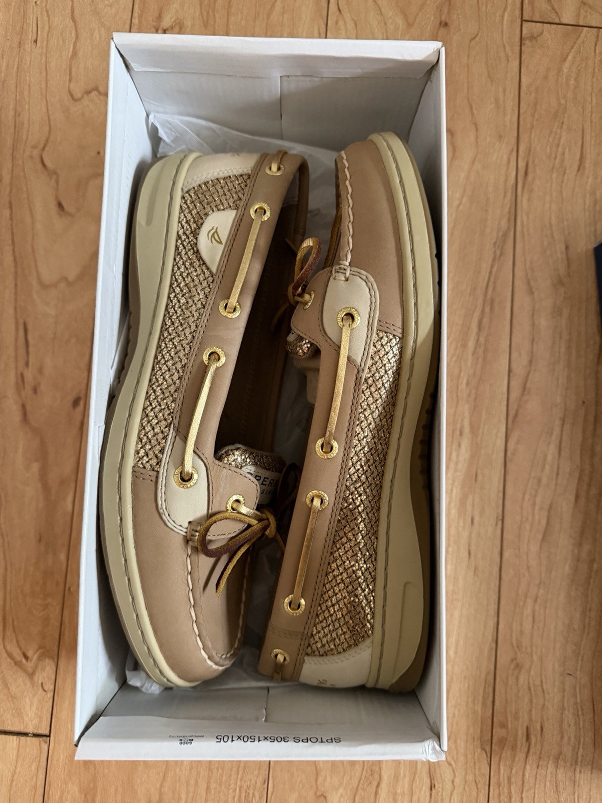 NWOT Sperry Women's Top Sider Angelfish Gold Glitter Boat Shoes Size 9M
