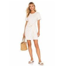 Kobi Halperin Cream White Sheath Maddy Twist Front Classic Minimalist Dress S