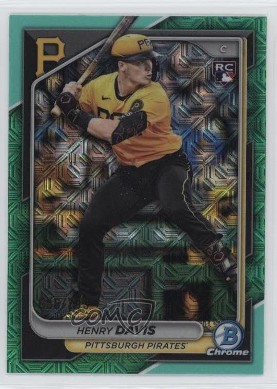 2024 Bowman Chrome Mega Box Aqua Mojo Refractor 56/299 Henry Davis #7 2s2