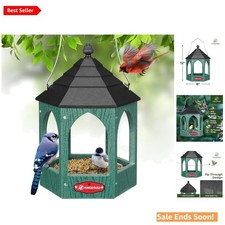 Metal Mesh Tray Bird Feeder with Rain Cover - Perfect for Outdoor Bird Lovers