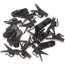 20Pcs Black Microphone Clips Plastic Lavalier Clip Holder for Collar Or Tie Use