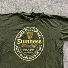 Guinness T-Shirt Mens Size M Green Graphic Harp Logo Short Sleeve Beer Tee