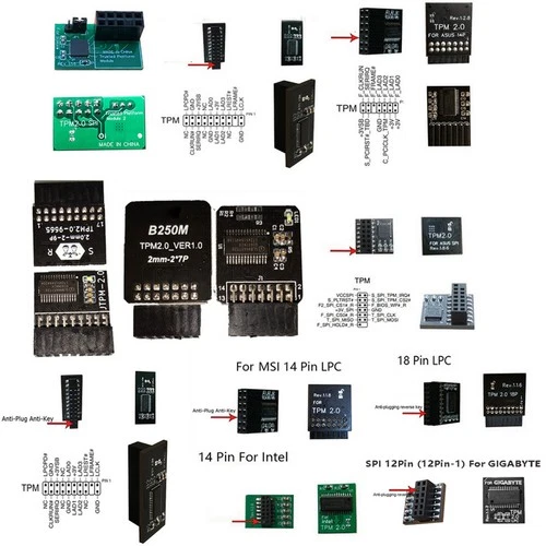 TPM TPM2.0 Modul 10-20Pin Sicherheitsmodul Fit Für ASUS MSI Intel ASROCK GIGABYT