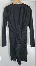 Alexa Admor Women's Black Mini Dress Sz S Bodycon Sleek Ruched Party Dress