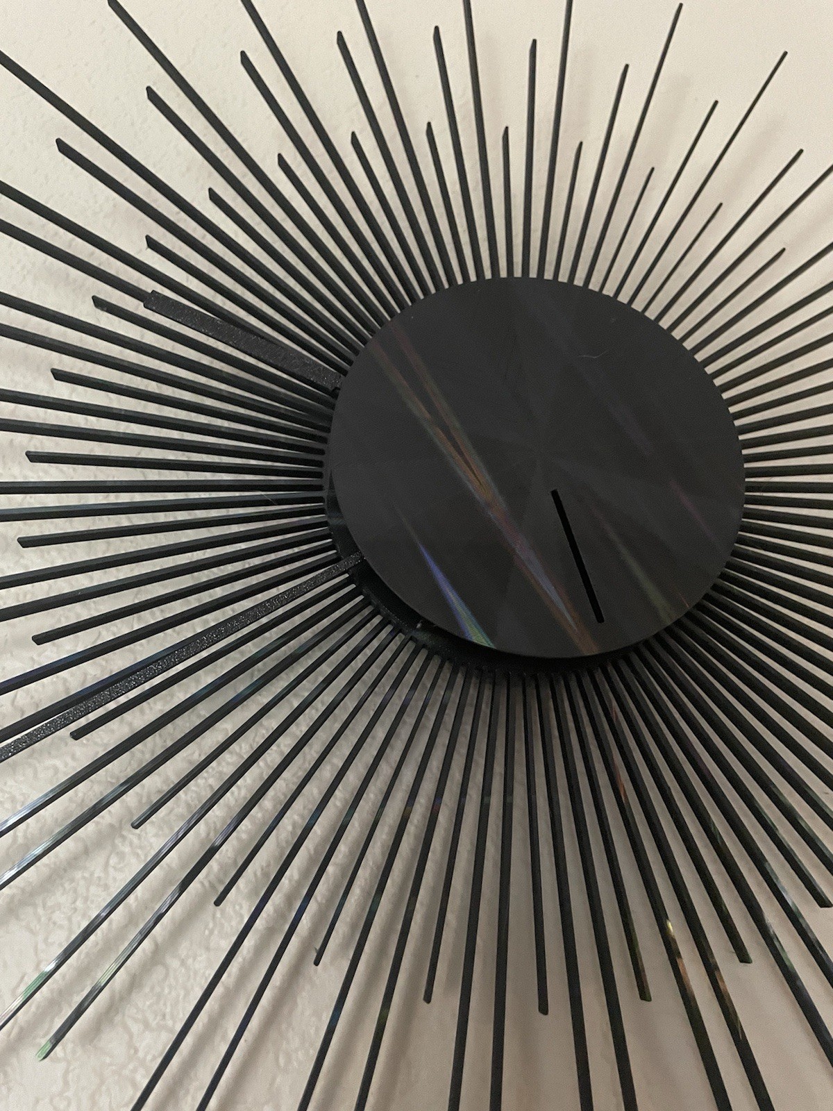 Vintage Mid Century Modern Sunburst Clock – Black – Retro Starburst Style