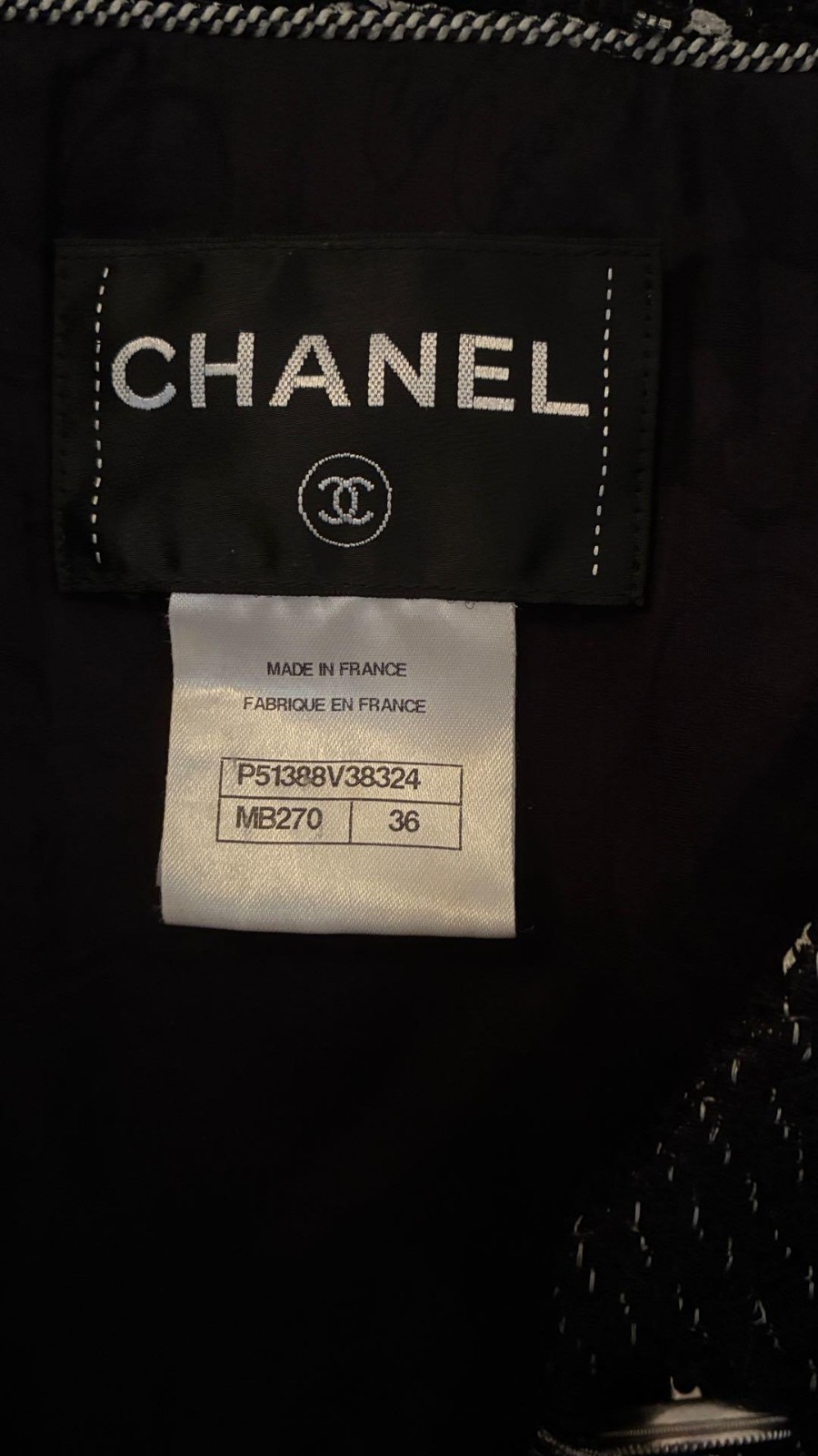 Authentic Elegant Chanel Short Jacket Crafted Bla… - image 3