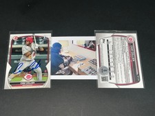 Cam Collier Reds Auto Signed 2023 Bowman 1st Base Beckett Witness Hologram