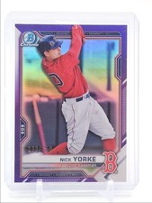 NICK YORKE 2021 BOWMAN CHROME DRAFT PURPLE REFRACTOR RED SOX /250 Q1934
