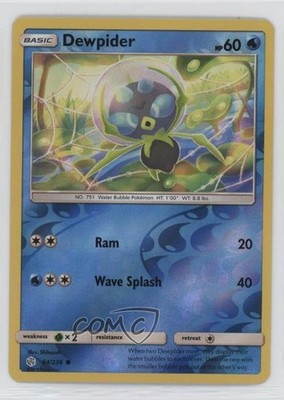 Dewpider Reverse Foil Pokémon Sun & Moon Cosmic Eclipse #64