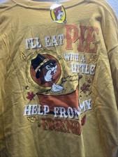 Buccees Thanksgiving I’ll Eat Pie  Tshirt NWT Size 2XL 48 Inches Width