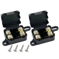 DC 12-24 V Mini ANL Fuses Holder, 2 Way in-Line MANL Fuse Box for Auto Audio ...