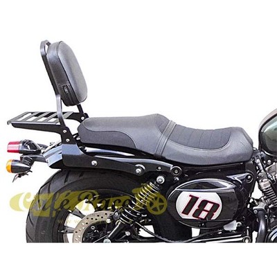 Rückenplatte Spaan Verchromt Mit Dachträger für Hyosung Adler GV125S - Bobber