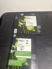 HP 962XL 3JB36BN Yellow, Cyan and Magenta Ink Cartridge Exp. 22 24 Lot Of 2