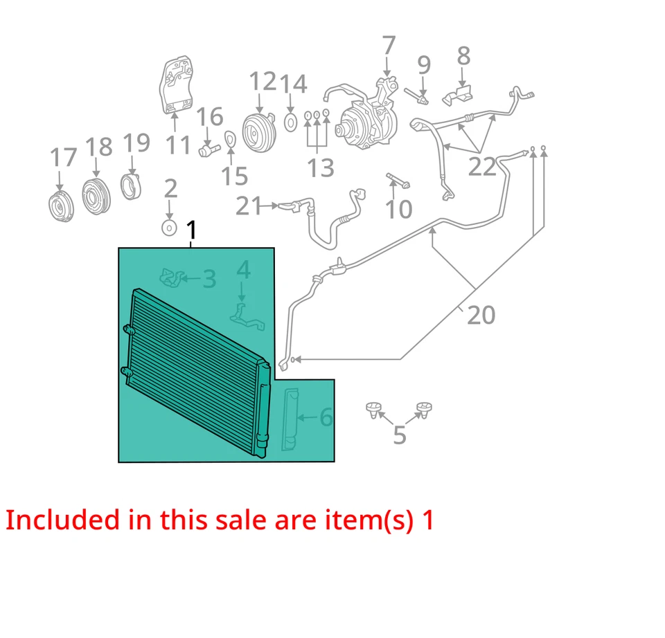 Condensador de aire acondicionado Toyota Camry 2002-2006 137 k OEM Foto 3 de 4