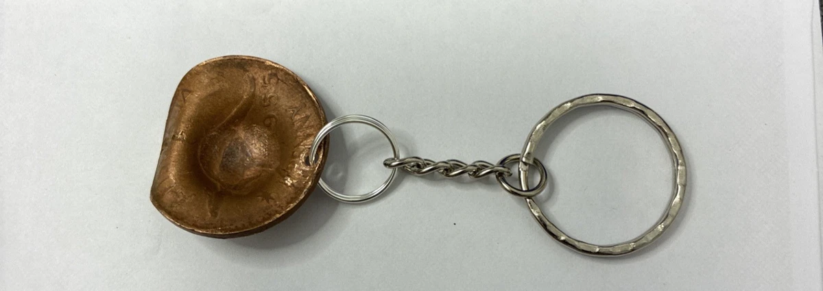 Australian Penny Anzac Slouch Hat Key Ring 1955 30 Cm Chain (221)11
