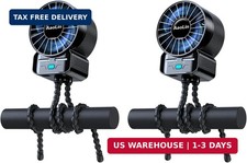 2 Pack Multifunctional Portable Stroller Fan 4 Speed 6600rpm High Speed Usb Rech