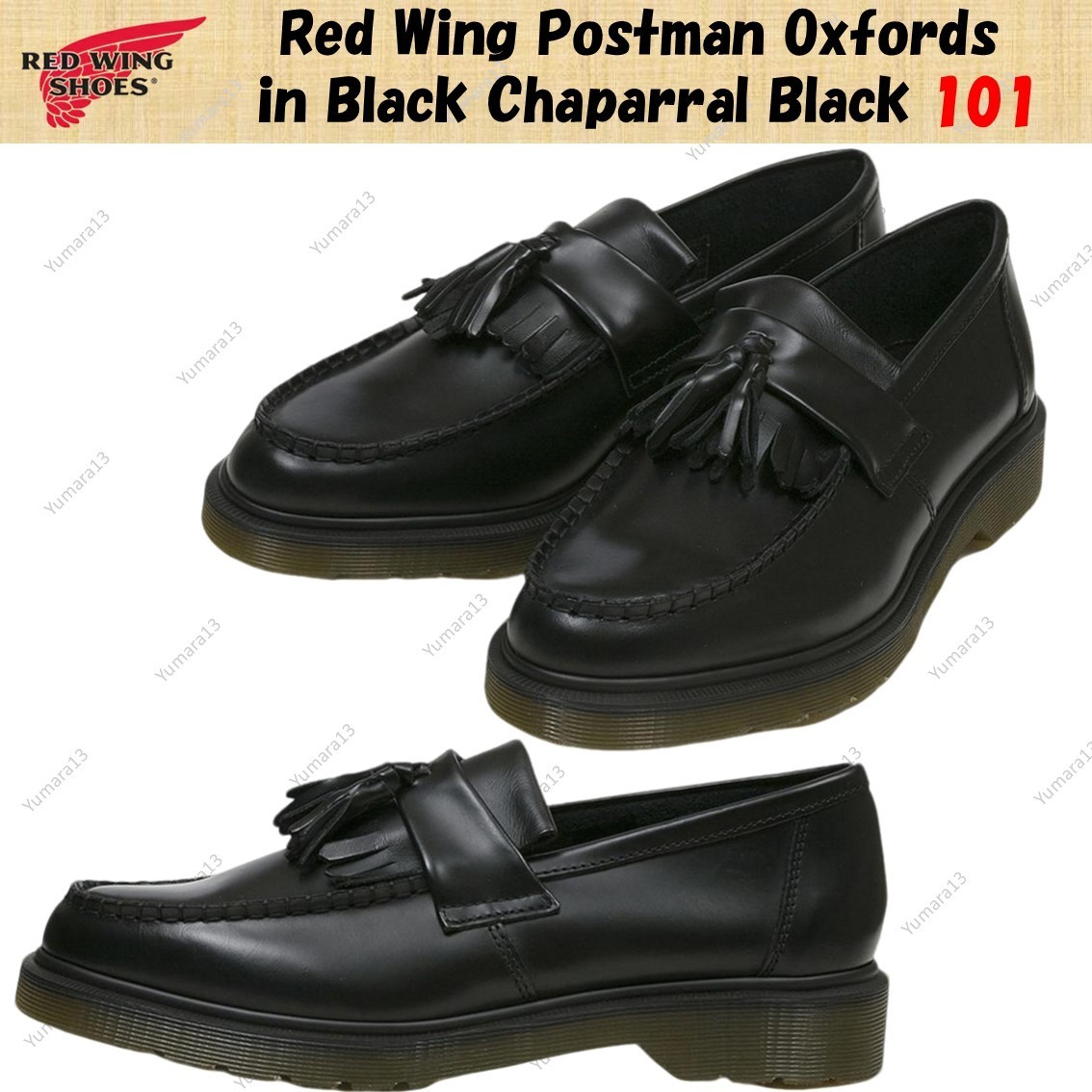 Red Wing Postman Oxfords in Black Chaparral Black 101 Men display picture 3