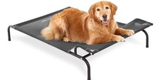 SWEETNIGHT ELEVATED DOG BED WITH HEADREST LARGE DOGS WATERPROOF - 51" XL - GRAY