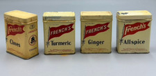Vintage FRENCH's Dragon Logo SPICE TIN Advertising CLOVES Tumeric GINGER Alspice