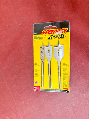 Vintage IRWIN SPEEDBOR 2000SL, 3 Piece Set 1/2'', 3/4'', 1'', Short Length 4-3/4''