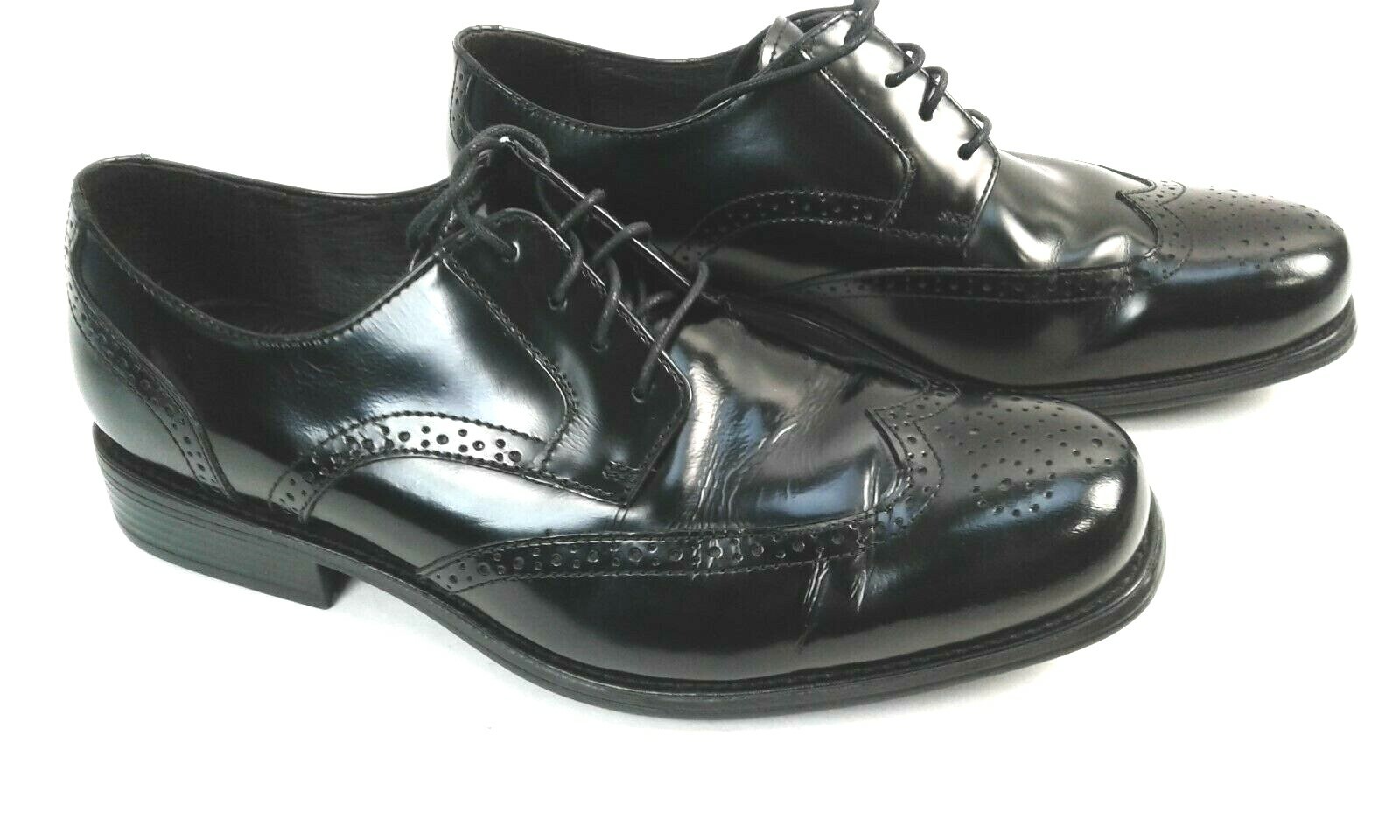 SAOLA Scarpe eleganti Oxford Johnston & Murphy punta alare in pelle nera 9M