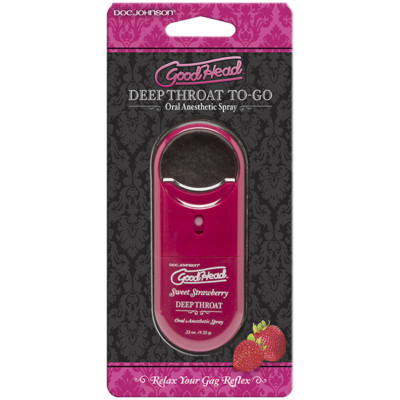 GOODHEAD TO-GO - DEEP THROAT SPRAY - SWEET STRAWBERRY. 0.33 OZ. BEST ORAL SEX