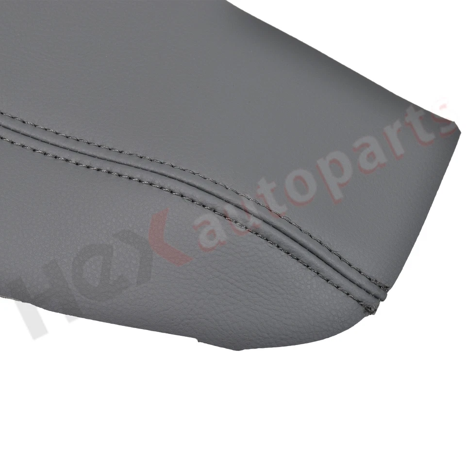 Cubierta de reposabrazos de puerta de cuero gris oscuro de repuesto 2 piezas para Honda Odyssey 2011-17 Foto 4 de 4