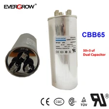 50/5 MFD CBB65B Dual Run Round Capacitor Motor Run Capacitor for Condenser Cool