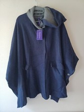 Seraphine Brand New Two Tone Luxury Double Faced Cape Navy/grey S/m