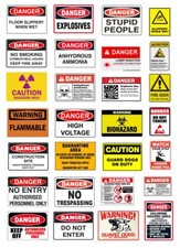 1:87 HO scale model warning hazard signs
