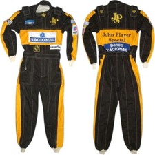 Tuta da corsa go kart Ayrton Senna 1985 toppe ricamate disponibile in tutte le taglie