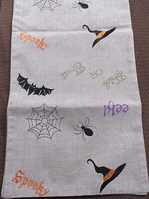 NWT Halloween Embroidered Table Runner 14