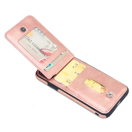 Custodia cover porta schede tessere stand BADGE DELUXE pelle pr iPhone X XS 5.8" - Picture 16 of 16