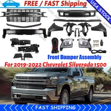 For 2019-2022 Chevrolet Silverado 1500 Front Bumper Assembly With Fog Lights Set