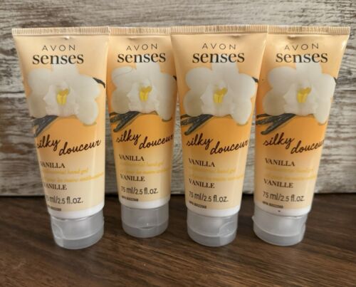 Avon Senses Vanilla Silky Douceur Hand Gel Sanitizer 75 ml 2.5 fl oz Lot of 4!