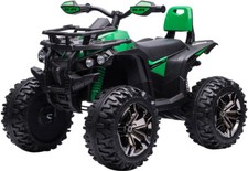 Macchina Elettrica Bambini 12V Quad Fari e Pedale 3+ Verde 170V90GN DecHome