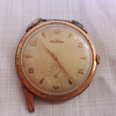 ANTIQUE DELBANA JUMBO CAL. UT600 WATCH MOVEMENT FOR REPAIR OR PARTS