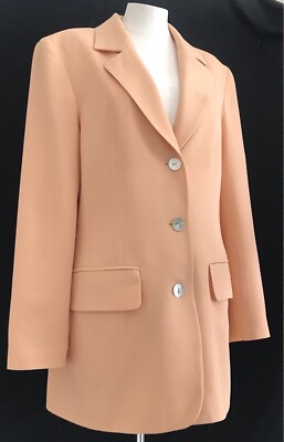 Apart Damen Kostüm Jackett Longblazer & Rock 100% Schurwolle  Gr.36 Pastellpeach