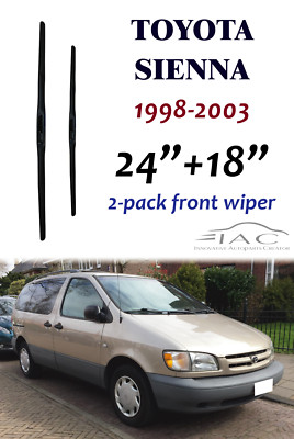 For Toyota Sienna 1998-2003 24''+18'' Front Windshield Three-Section Wiper Blade